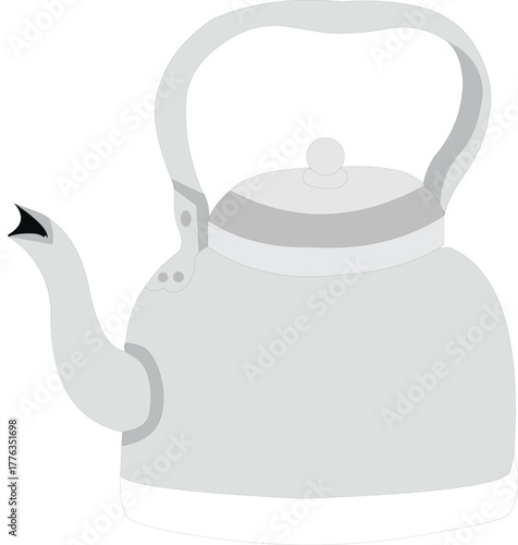kettle on a white background flat teapot vector illustration