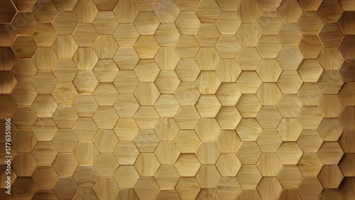 Wooden Hexagon Pattern Back...