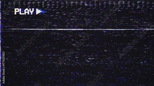 VHS tape noise with PLAY text in a corner