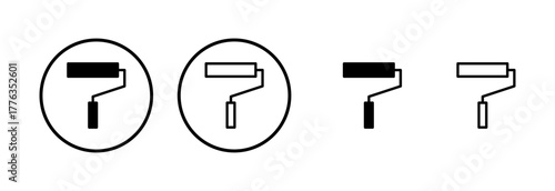 Paint icon logo design. paint brush sign and symbol. paint roller icon vector