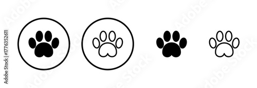 Paw icon logo design. paw print sign and symbol. dog or cat paw