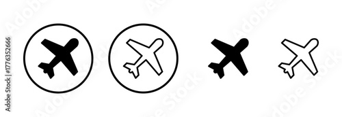 Plane icon logo design. Airplane sign and symbol. Flight transport symbol. Travel sign. aeroplane