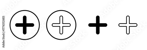 Plus icon logo design. Add plus sign and symbol