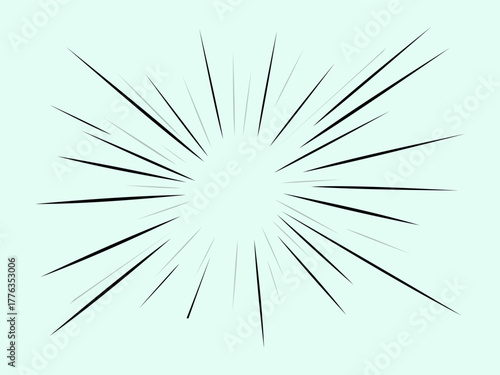 Bright lines radiate outward creating a dynamic burst effect in a minimalist design. Vector illustration