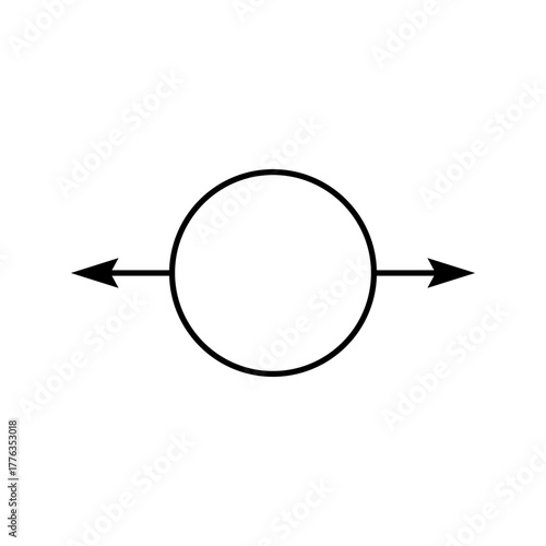 Circle with double arrow. Vector illustration.