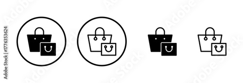 Shopping bag icon logo design. shopping sign and symbol