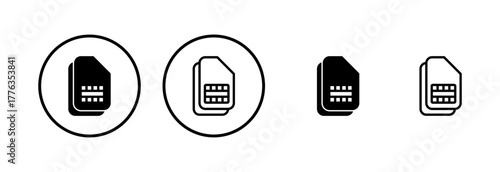 Sim card icon logo design. dual sim card sign and symbol