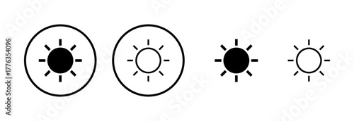 Sun icon logo design. Brightness sign and symbol