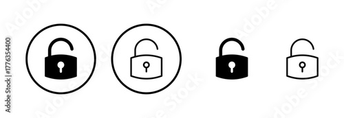 Unlock icon logo design. Unlock sign and symbol. unlocked padlock icon