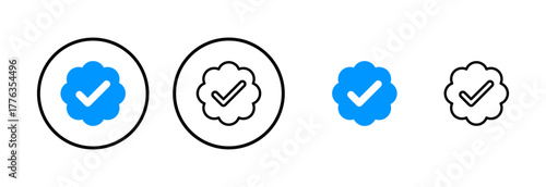 verified icon logo design. verification check mark. approved icon