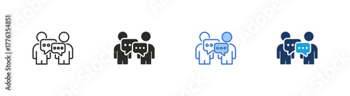 Communication icon multiple style collection