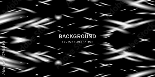 Silver confetti isolated on black background. Shiny Glitter silver Confetti isolated on black background. Design template for card, invitation, Decorative element. Vector illustration EPS 10.