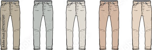 Variety of Denim Jeans A Collection of Stylish Colored Pants for Fashion and Wardrobe Options