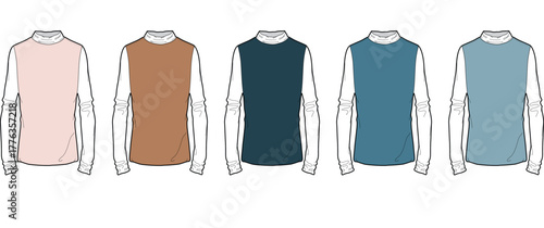 Mockup of Sleeveless Knit Sweater Vest Fashion Template in Various Colors