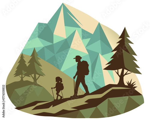 dad and daughter hiking