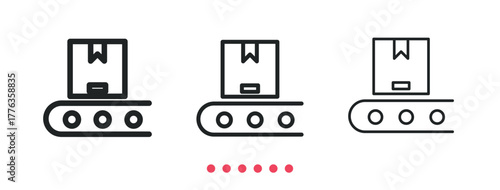 Package sorting icon. Thin line icon vector