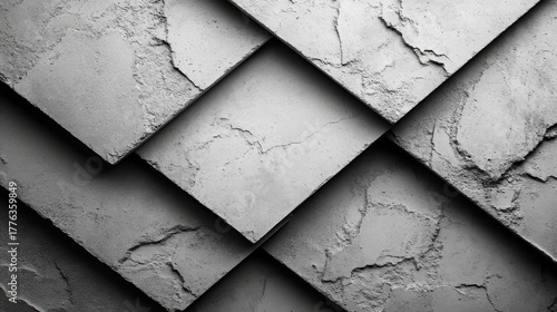 Overlapping textured square stone tiles creating a geometric pattern.