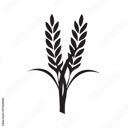 Wheat Barley Rice Icon Hand Drawn Vector.A Vector Icon.