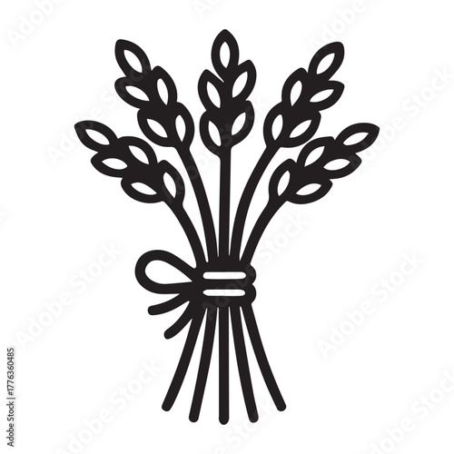 Wheat Barley Rice Icon Hand Drawn Vector.A Vector Icon.