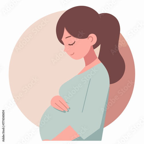 flat illustration of a pregnant mother