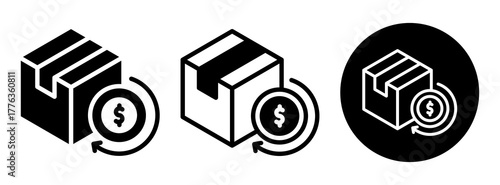 Inventory Turnover Icon Collection Glyph & Mixed Style