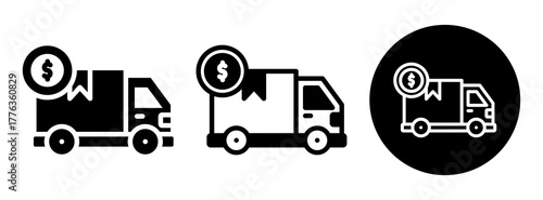 Shipping Cost Icon Collection Glyph & Mixed Style