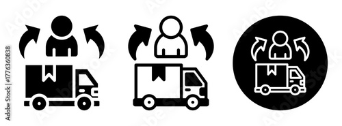 Delivery Process Icon Collection Glyph & Mixed Style