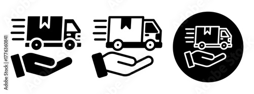Delivery Service Icon Collection Glyph & Mixed Style