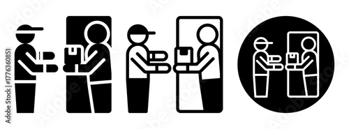 Door Delivery Icon Collection Glyph & Mixed Style