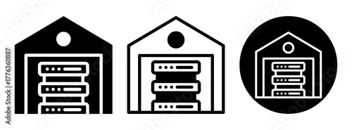 Warehouse Storage Icon Collection Glyph & Mixed Style