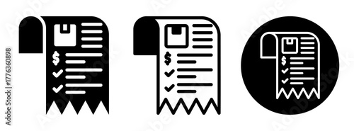 Package Receipt Icon Collection Glyph & Mixed Style