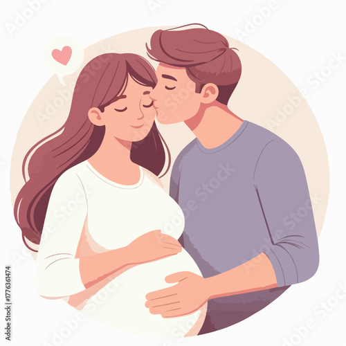 flat illustration of a pregnant mother