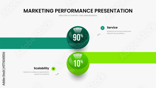 Business Plan Presentation Layout Vector Illustration. Corporate Introduction 2 Option Diagram Slideshow Design. Educational Briefing Two Step Graph Slide Template.