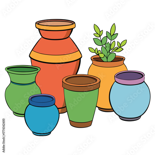flower pot vector illustration