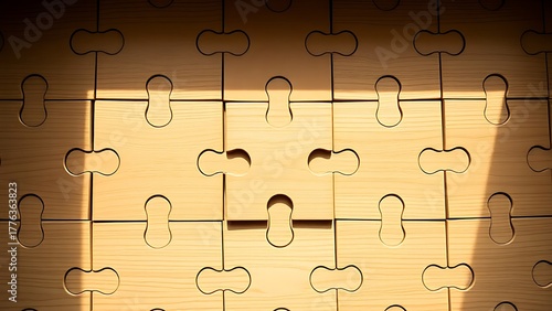 epizootic. Jigsaw puzzle with one mismatched piece, an overhead shot with natural light. tutorial guides, club newsletters, designed for tourism and weekend activity guides, supports event promotion.