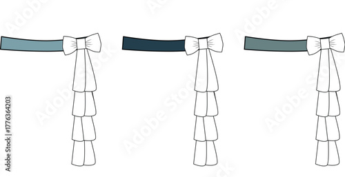 Elegant Neck Ribbon Designs with Decorative Bow and Cascading Ruffles