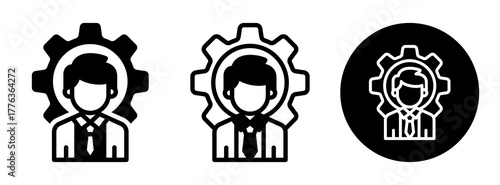 Hr Manager Icon Collection Glyph & Mixed Style