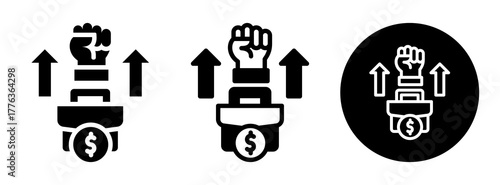 Business Motivation Icon Collection Glyph & Mixed Style