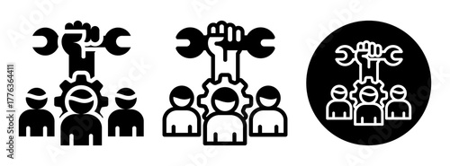 Repair Team Icon Collection Glyph & Mixed Style