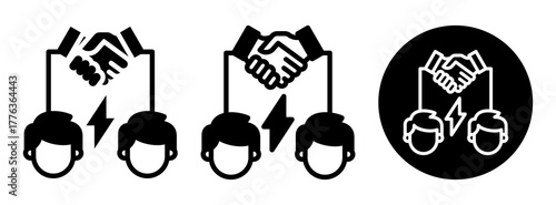 Conflict Resolution Icon Collection Glyph & Mixed Style