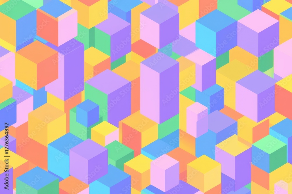 Obraz premium Colorful isometric cubes pattern for abstract geometric background