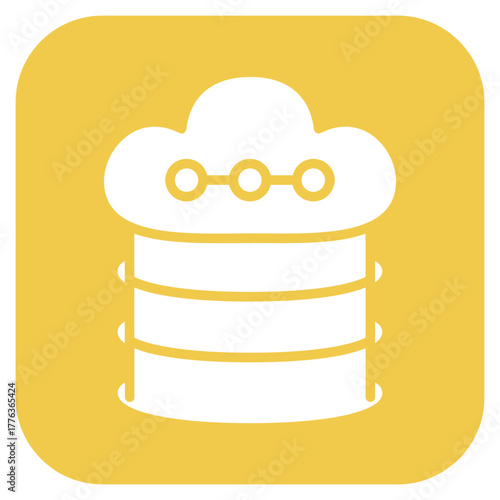 Cloud Database icon vector image. Can be used for Web Hosting.