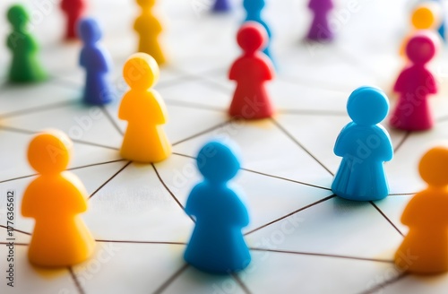 An abstract illustration showing human figures linked in a circular network.