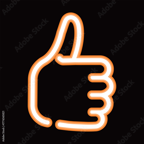 ネオン風サムズアップのアイコン