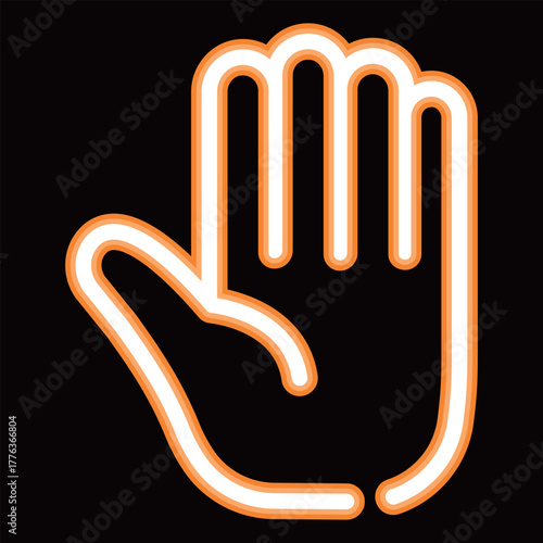 ネオン風の手のひらアイコン