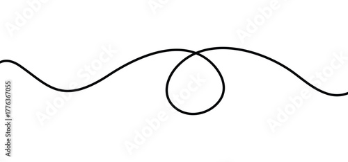Wavy line with flowing curves. thin curved wavy lines. squiggle curly line. decorative design element