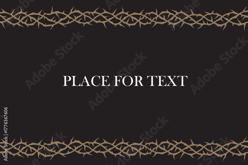 frame of thorns image isolated on black background