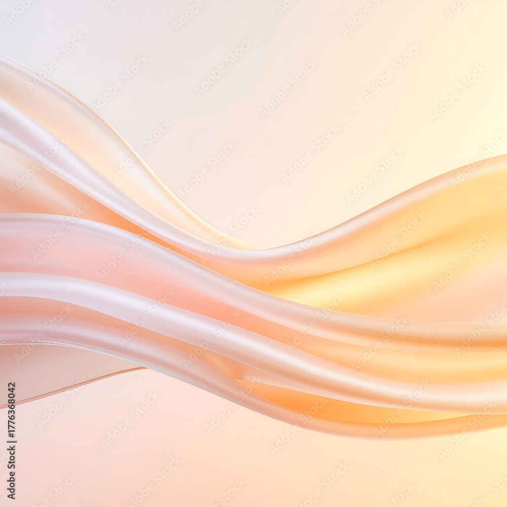 Obraz premium Soft Flowing Silk Fabric – Elegant Gradient Peach and Gold Background