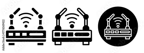 Wireless Access Point Icon Collection Glyph & Mixed Style
