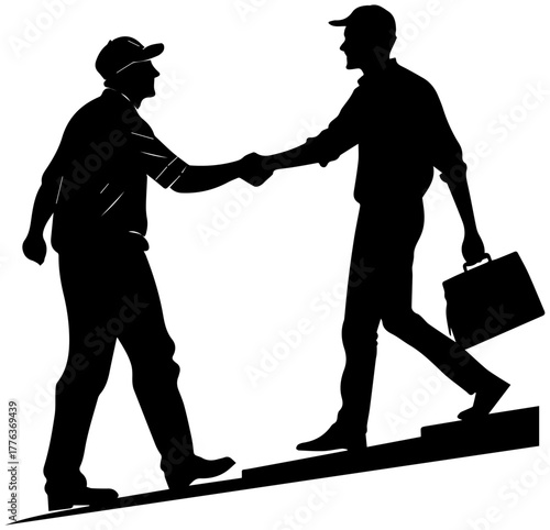 Handshake Silhouette – Business Deal Vector